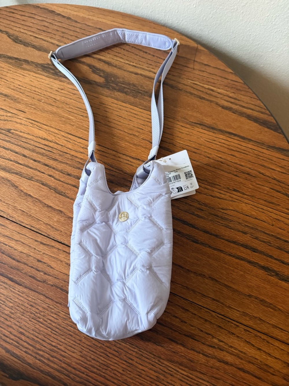 Lulu lemon new with tags Lavender quilted summer  Crossbody Bag adjustable